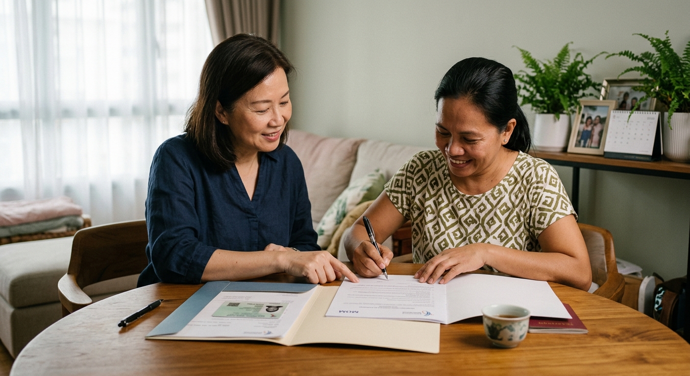 Renewing a helper's work permit and contract in Singapore